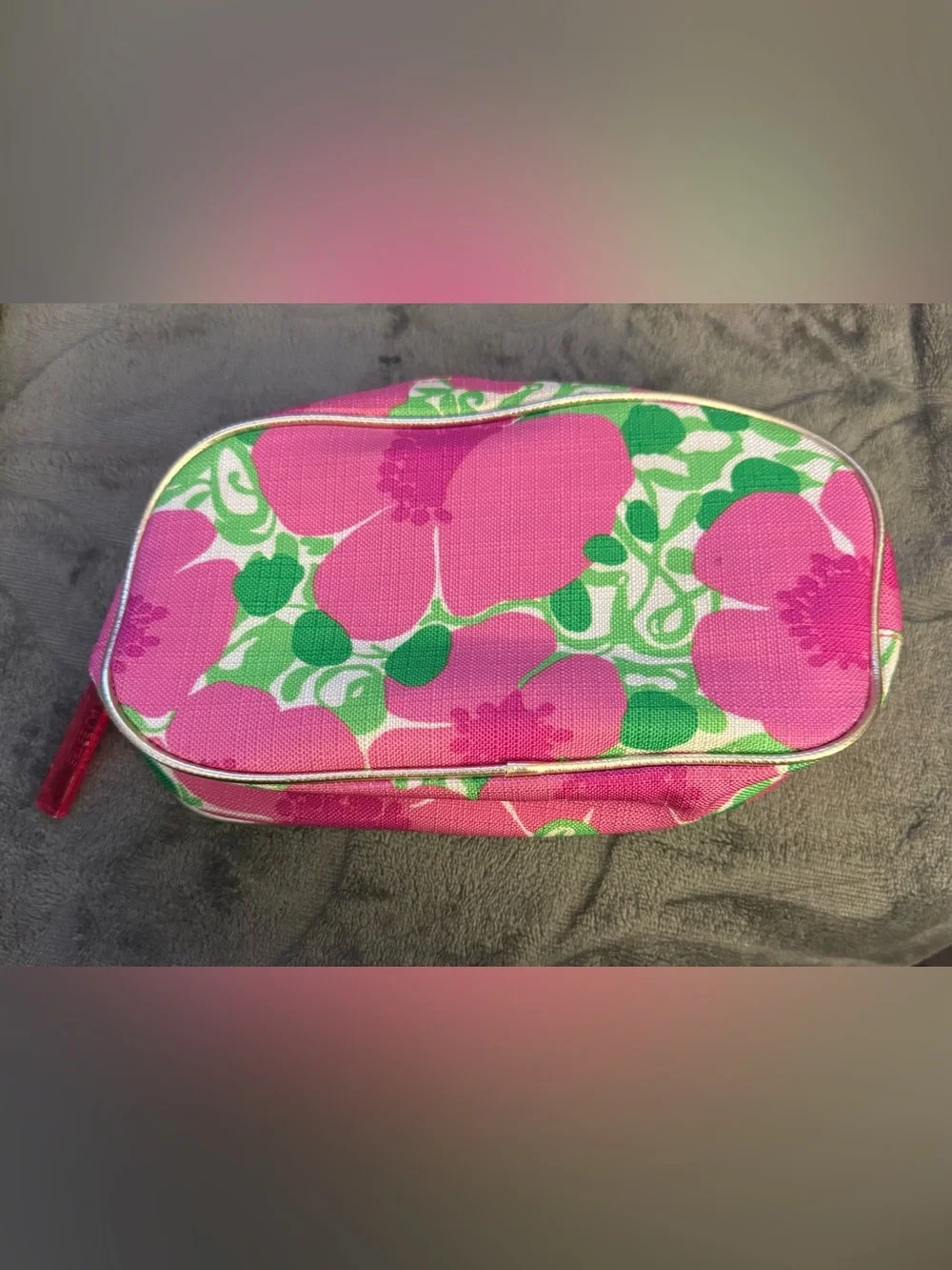 Lilly Pulitzer-Estee Lauder Pink & Green Floral Cosmetic Bag OSP